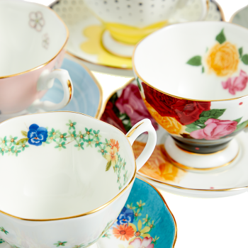 100 Years Teacup & Saucer 1920 - 1960 Set of 5