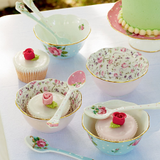 Tea Party Vintage Mix Set of 4 Ceramic Spoons