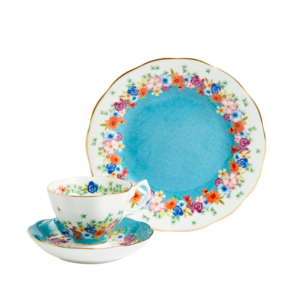 100 Years Teacup/Saucer/Plate Set 1940 Florence
