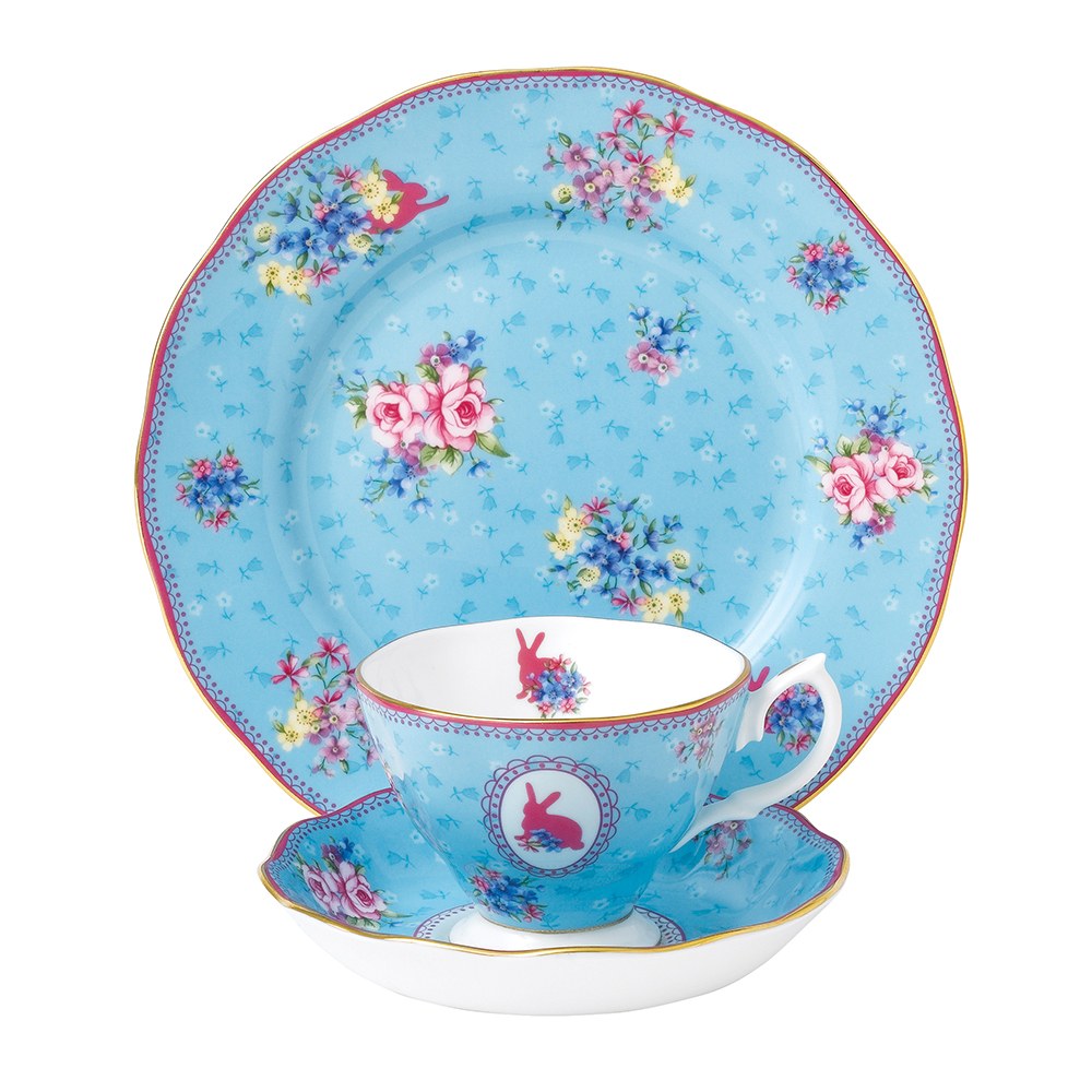 Candy Collection Honey Bunny Teacup, Saucer, 20cm Plate Set