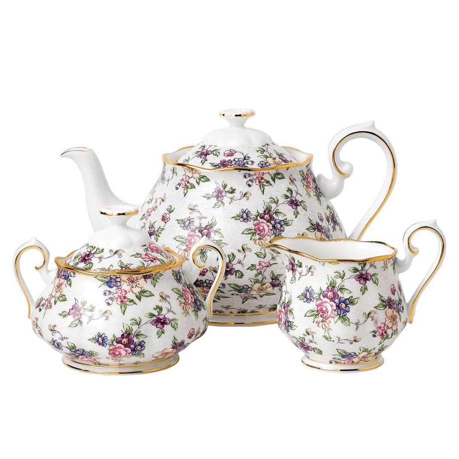 100 Years Teaware 1940 Teapot/Sugar/Creamer Set