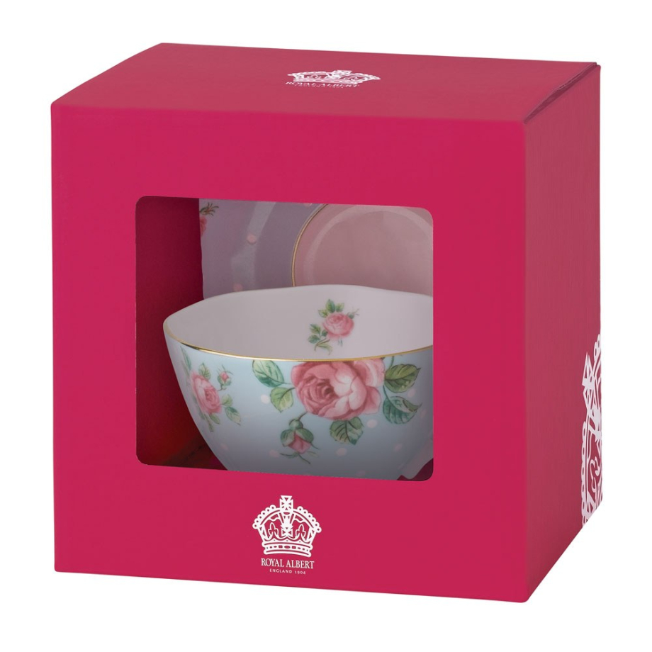 Polka Blue Vintage Teacup/ Saucer