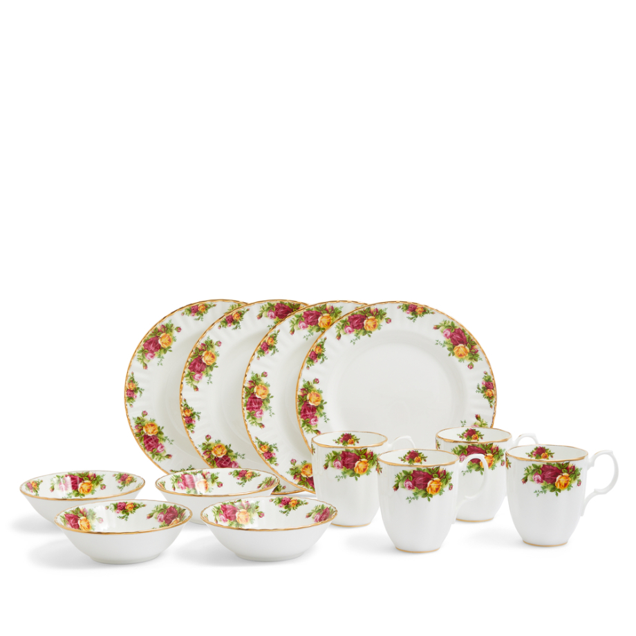 Old Country Roses Breakfast Set, 12 Pieces