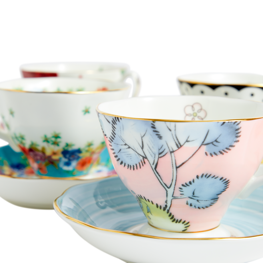 100 Years Teacup & Saucer 1920 - 1960 Set of 5