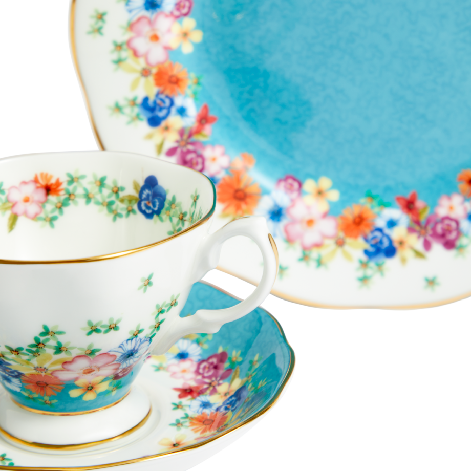 100 Years Teacup/Saucer/Plate Set 1940 Florence