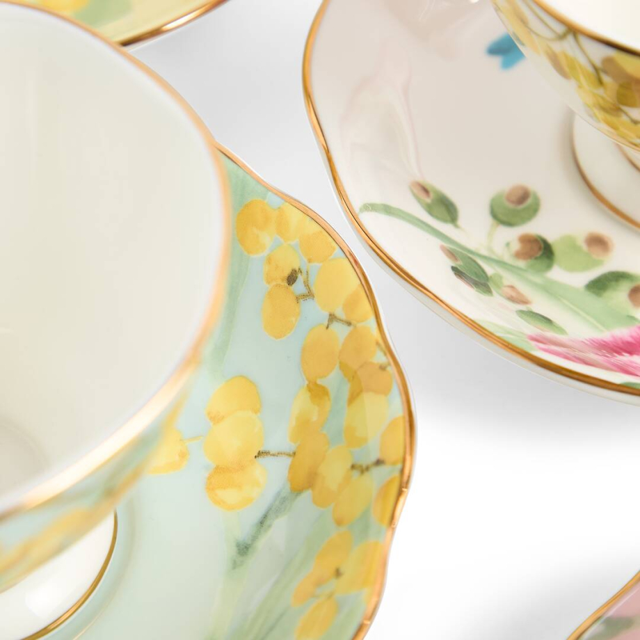 Miranda Kerr Australiana Teacup & Saucer Mixed Set of 4